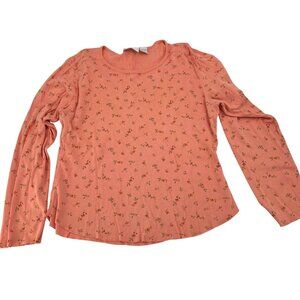 Liz Claiborne Lizwear Pink Floral Print Long Sleeve Blouse Size Large Cotton y2k